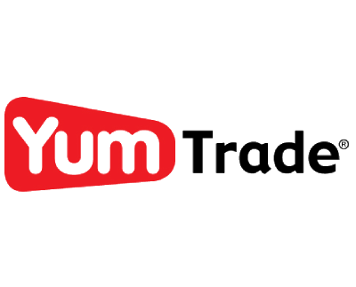 Yum Trade logo with red and black design